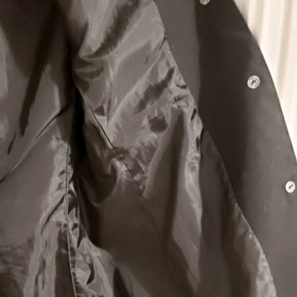 Roxy Trench Coat Black Midi Length Lined Button Up Collar Classic Woman Medium - Picture 7 of 15